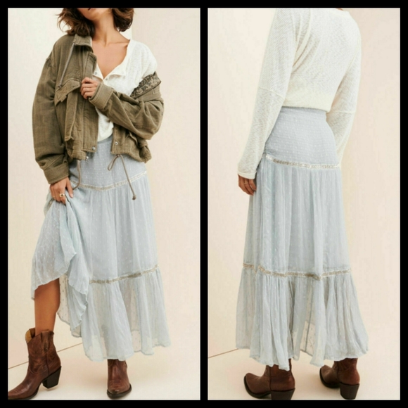 Free People Dresses & Skirts - Free People Ella Midi Skirt Size 8 NWT
